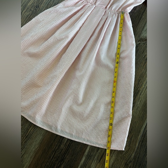 Vtg Lindsey Blake Petites Secretary Day Dress Sz 6P Soft Pink White Stripe Geek - Picture 4 of 10